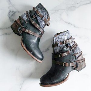 Freebird by Steven Crue Boots Navy Blue Ankle Boho